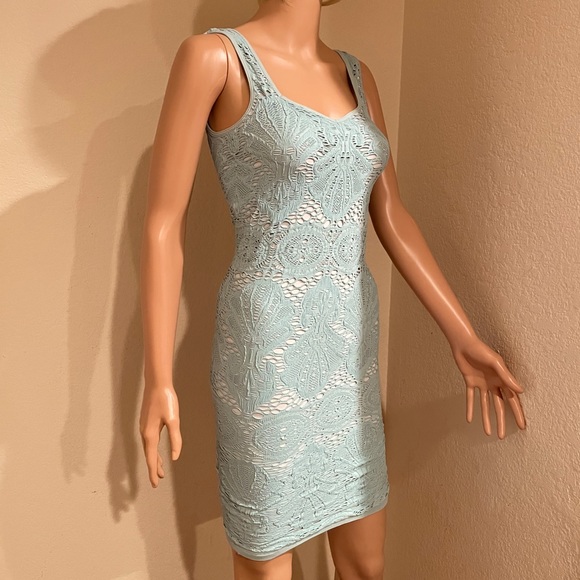Intimately by Free People, blue lace bodycon dress - Picture 1 of 7